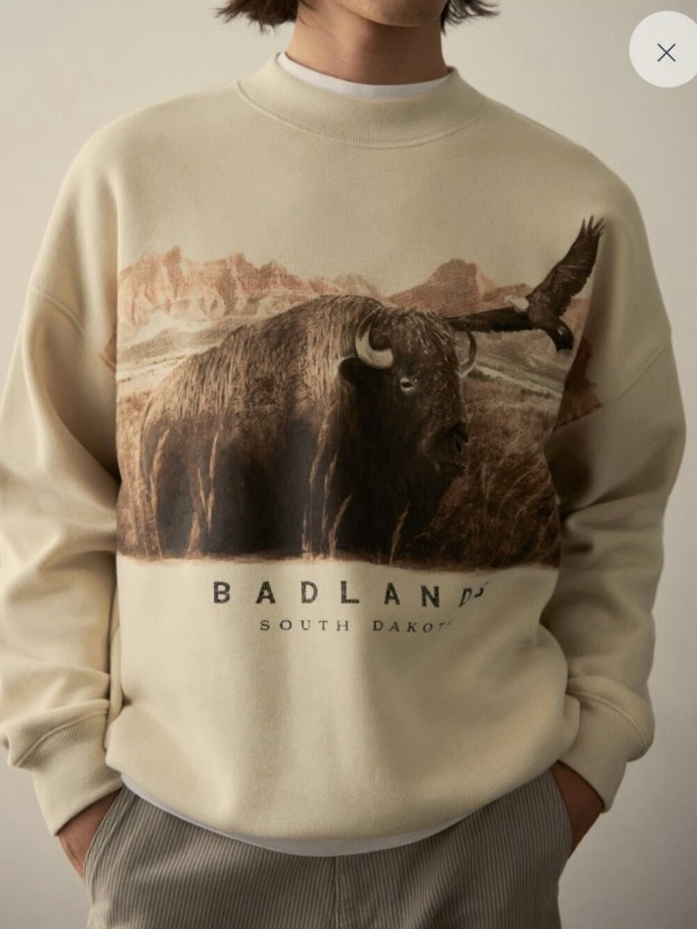 ABERCROMBIE & FITCH | Soft A&F Fleece Oversized Badlands Sweatshirt, size S